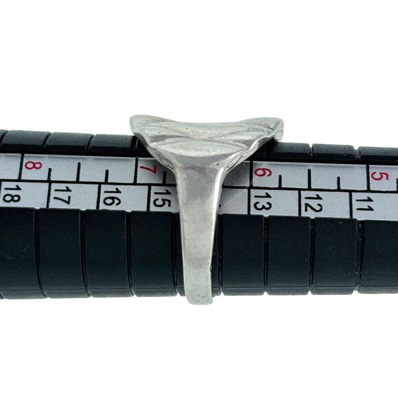 Vintage Sterling Silver 925 Criss Cross Ribbed Pattern Domed Ring Size 6.5 - Picture 6 of 7